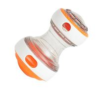 Dog Food Dispenser, Interactive Rolling Treat Dispenser, Compact Lightweight, Slow Feeder Puppy Training for Brain Stimulation, 3.35x5.91 Inches, 113g, Orange, Blue