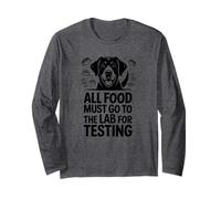 Dog Food Inspector Joke Tee with Lab Humor and Cute Retrieve Manga Larga