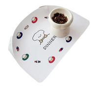 Dog Food Mat - 45x26x3cm PU Leather Raised Edge Pets Food Mat | Non Slip Cat Water Fountain Pad | Spill Proof Dog Feeding Pad For Kittens Puppies Indoor Home Kitchen Travel Dining Floor Protection
