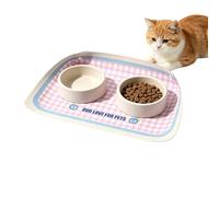 Dog Food Mat - Alfombrilla para alimentos de piel sintética resistente al agua, para gatos, para perros, cachorros, cachorros, comederos pequeños, medianos y grandes, para uso en interiores