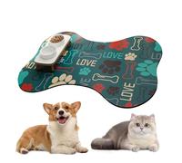 Dog Food Mat, Anti -Slip Dog Cage Foot Mat, Quick-Dry Waterproof Dispenser, 19,69 x 27,56 pulgadas, Portable Compact Lightweight Pet Supplies for Water Bowls, Multicolor