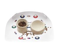 Dog Food Mat | Waterproof Non Slip PU Leather Raised Edge | Cat Water Fountain Mat | For Puppies Kittens Cats Dogs Indoor Home Travel Floor Protection Kitchen Living Room Apartment Pet Feeding Station
