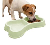 Dog Food Water Bowl, Pet Feeding Dish Set 2 en 1 Pet Bowl, Non Slip Stable Base Design, Widened Double Dish Structure, 9.45 x 4.92 x 1.38 Inch, for Outdoor Travel Indoor Floor Crate Kennel