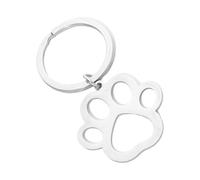 Dog Footprint Silver Dangle - 6x3.5x0.5cm Stainless Steel Cute Hollow-out Cat Dog Claw Charm | Funny Resin Animal Bag Charm ,For Bracelets Necklaces Jewelry Making