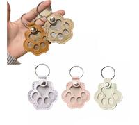 Dog Fur Storage Keychain, Cute Leather Paw Keychain, Pet Hair Keepsake Keyring, Pet Hair Keepsake Fur Locket Keychains (3 Pcs-B)
