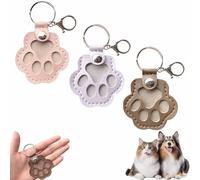 Dog Fur Storage Keychain, Leather Pet Memorial Keychain, Cute Leather Paw Keychains Pet Hair Keepsake Keyring for Cat Dog (3Pcs-C)