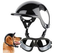 Dog Goggles - Dog Sunglasses - Pet Helmet - Adjustable Protective Abs Helmet with Ventilation & UV Shield Glasses, Secure Fit for Small to Large Dogs, Stylish Eye Safety for Outdoor Travel & Riding