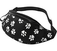 Dog Gold Paw Prints Casual Fanny Riñonera para Hombres Mujeres Cinturón Ajustable Riñonera para Viajar Senderismo Ciclismo Correr Festival Rave