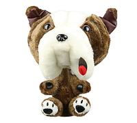 Dog Golf Head Cover - Plush Animal Club Protector | Brown Cut Plush & Short Build, 460CC No.1 Wood Pole Cover, Built-In Slot Design, Fun Golf Accessory for Woods