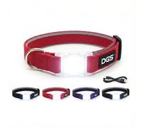 Dog Gone - Collar de Perro Inteligente Recargable con luz LED, Rojo, Mediano, 40.6 cm-50.8 cm