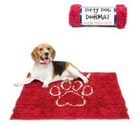 Dog Gone Smart Dirty Dog Doormat - Fast Drying Rug with Super Gripper Backing for Clean Floors - Super Absorbent and Machine Washable Mat for Muddy Paws - Maroon
