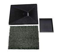 Dog Grass Potty Tray, Large Capacity Reusable Odor Puppy Training Artificial Grass Pee Pad For Indoor Outdoor Use with Premium PE Material (Small Size)