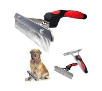 Dog Grooming Brush for Large Long-Haired Dogs, Anti-Slip Handle Steel Comb for Golden Retriever Husky German Shepherd