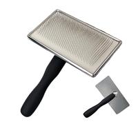 Dog Grooming Brush, Pet Shedding Comb, Metal Needle Cleaning Tool, Cat Dematting Brush, 6.54x4.72x1.57 inches, Undercoat Rake Remover for All Hair Types, Home Care Supplies