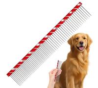 Dog Grooming Brush Stainless Steel - 16 cm Pet Comb For Long Short Hair Removal Knots Mats | Anti Slip Portable Pet Hair Care Tool For Dogs Cats Daily Grooming Home Travel Red