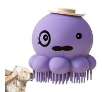Dog Grooming Brush with Soap Dispenser | Octopus-Shaped Bath Scrubber and Cleaning Brush | Massage Comb for Long and Short-Haired Dogs & Cats, Bathing Tool