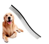 Dog Grooming Comb, Pet Hair Comb, Curved Pet Comb, Metal Teeth Comb, Pet Grooming Tool, Metal Teeth Comb for Dogs & Cats, Pet Hair Comb for Home Grooming, Removes Knots, Mats and Tangles