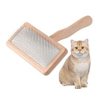 Dog Grooming Pin Brush - Extra Long Flat Slicker Comb, Gentle Grooming Tool For Cats Dogs, Stainless Steel Detangling Bristles, Comfortable Non Slip Handle | Pet Hair Cleaning Accessory