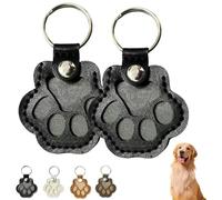 Dog Hair Collector Keychain, Leather Memorial Dog Hair Keepsake Keychains, Pet Loss Keepsake (2 PCS Black)