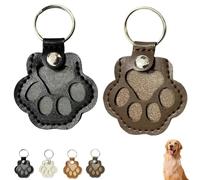 Dog Hair Collector Keychain, Leather Memorial Dog Hair Keepsake Keychains, Pet Loss Keepsake (Black+Dark Brown)