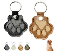 Dog Hair Collector Keychain, Leather Memorial Dog Hair Keepsake Keychains, Pet Loss Keepsake (Black+Light Brown)