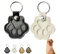 Dog Hair Collector Keychain, Leather Memorial Dog Hair Keepsake Keychains, Pet Loss Keepsake (Black+White)