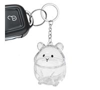 Dog Hair Collector Keychain | Transparent Hamster Shaped Container | Collectible Dog Hair Organizer Bottle | For Purse Wallet Backpack Travel Car Home Holiday Birthday Luggage Rearview Mirror