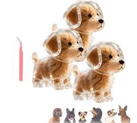 Dog Hair Keychain, Cat Paw Shaped Keychain, Dog Fur Storage Keychains, Cute Leather Paw Keychains Memorial Gift for Pet Lovers on Bag, Purse, Paws Charm, Key Holder (3PCS-E)