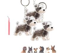 Dog Hair Keychain, Cat Paw Shaped Keychain, Dog Fur Storage Keychains, Cute Leather Paw Keychains Memorial Gift for Pet Lovers on Bag, Purse, Paws Charm, Key Holder (3PCS-G)