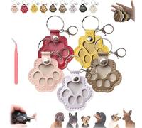 Dog Hair Keychain, Cat Paw Shaped Keychain, Dog Fur Storage Keychains, Cute Leather Paw Keychains Memorial Gift for Pet Lovers on Bag, Purse, Paws Charm, Key Holder (5PCS-A)
