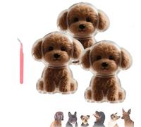 Dog Hair Keychain, Cat Paw Shaped Keychain, Dog Fur Storage Keychains, Cute Leather Paw Keychains Memorial Gift for Pet Lovers on Bag, Purse, Paws Charm, Key Holder (3PCS-H)