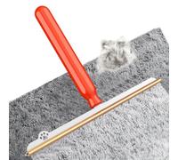 Dog Hair Remover - Long Handle Carpet Cleaner Pet Hair Removal Rake | Reusable Carpet Broom | Brush Head | Cat Dog Cleaning Tool For Rugs Mats Carpets With Aluminum Alloy Handle