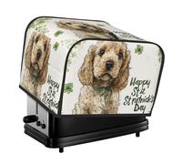 Dog Happy St. Patrick's Day - Cubierta para tostadora de 4 rebanadas - Protector de tela Oxford impermeable a prueba de polvo con bolsillo lateral para pequeños electrodomésticos de cocina