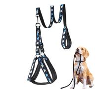 Dog Harness and Leash, Reflective Traction Lead 5 Foot, 0.79x47.24x0.79 Inch Breathable & Non Slip Design, Adjustable Restraint for Outdoor Training, Medium Dogs, Large Safety Gear