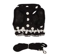 Dog Harness and Leash Set | Adjustable Vest Design for Secure Walking/Training/Outdoor | Polka Dot Pet Harness with Security Belt, Even Pressure Distribution (Metro)