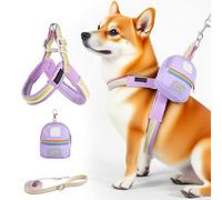 Dog Harness and Strap Set, Adjustable Small Pets Harness, Pet Safety Tool, Training with Bag for Urban Walking, Backyard Play, Park Visits, Running, Outdoor Adventures, 7.87x7.09x0.79 Inches