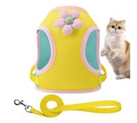 Dog Harness Collar, Reflective Cat Vest, Breathable Cartoon Pet Strap, Adjustable Secure Fit, Soft Mesh Padded, Small Medium Pets, for Walking Hiking Travel Camping Outdoor Use
