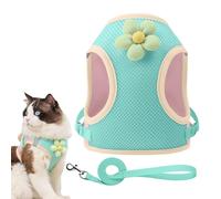 Dog Harness Collar, Reflective Cat Vest, Breathable Cartoon Pet Strap, Adjustable Secure Fit, Soft Mesh Padded, Small Medium Pets, for Walking Hiking Travel Camping Outdoor Use