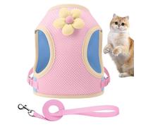 Dog Harness Collar, Reflective Cat Vest, Breathable Cartoon Pet Strap, Adjustable Secure Fit, Soft Mesh Padded, Small Medium Pets, for Walking Hiking Travel Camping Outdoor Use