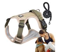 Dog Harness Collar Set - Adjustable Medium Dog Harness For Medium Dogs,Soft Padded Dog Vest, No Pull Breathable Reflective Vest For Camping Playing For Medium Large Dogs