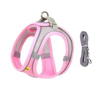 Dog Harness Leash Set for Small Dogs - Adjustable Puppy Cat Harness Vest (Pink,S 4-6 kg)