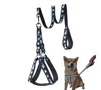 Dog Harness Leash, Traction Set, 0.79x47.24x0.79 Inches Reflective Breathable Secure Training Harness, Non-Slip Pet Vest for Medium to Large Dogs, Walking Hiking Obedience Control