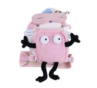 Dog Harness with Backpack, No Pull Puppy Backpack Harness, Adjustable Puppy Harness Backpack, Cute Dog Harnesses with Backpacks 32 to 40cm for Walking, Travels, Blue, Yellow, Gray, Pink Color