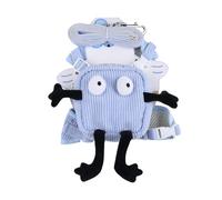 Dog Harness with Backpack, No Pull Puppy Backpack Harness, Adjustable Puppy Harness Backpack, Cute Dog Harnesses with Backpacks 32 to 40cm for Walking, Travels, Blue, Yellow, Gray, Pink Color