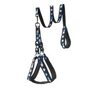 Dog Harness with Leash, Reflective Pet Traction Rope, Adjustable non-lip Fit, Comfortable for Outdoor Walking Safety, Medium Large Dogs, 47,24 x 0,79 pulgadas, Black Color, 1 Set