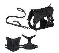 Dog Harness with Traction Rope - Adjustable Soft Vest Harness and Pet Lead Combo for Medium to Large Dogs for Walking and Training Adjustable Dog Harness with - Soft Vest Harness and Traction R