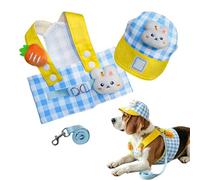 Dog harnessVest - Pet Supplies with Hat,Puppy harnessWith Traction Rope Set | Designed To Keep Pets Comfortable During Hot Days, The harnessAnd Hat Combo Offers Functional Sun Shielding, Serving As