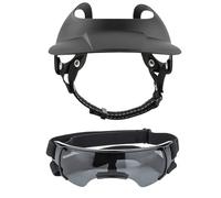 Dog Hat and Goggles, UV Protection Pet Visor, Adjustable Sunbonnet with Ear Holes, Doggy Sunglasses Set, 4.72x1.57 Inches, Ideal for Outdoor Walks, Travel, Beach, Puppy Wear