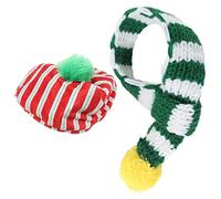 Dog Hat and Scarf Set, Knitted Pet Christmas Costume for Small Medium Large Dogs and Cats, Cozy Plush Winter Outfit with Elastic Fit for Holiday Photos Parties, Festive Knit Access (l)
