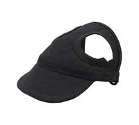 Dog Hat, Outdoor Sun Protection Puppy Hat, Adjustable Drawstring Pet Headwear with ear Holes, Comfortable for Small to Large Breeds in Hot Weather Activities, Black